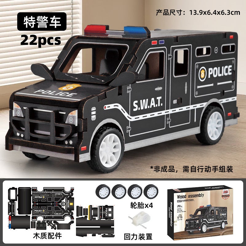 3D Three-Dimensional Puzzle Children'S Parent-Child Toy Car Handmade Puzzle Wooden Model Gift Assembly Interaction - Image 1